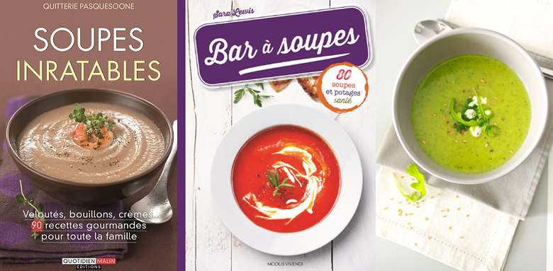 Autour d'une soupe, livres, recettes.